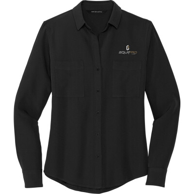 MERCER+METTLE Women's Stretch Crepe Long Sleeve Camp (DTF)