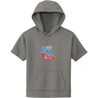 Youth Sport Wick Fleece Short Sleeve Hooded Pullover