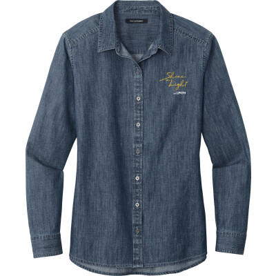 PORT AUTHORITY Women's Long Sleeve Perfect Denim Shirt - LW676 (EMB)