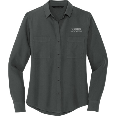 MERCER+METTLE Women's Stretch Crepe Long Sleeve Camp - MM2013 (DTF)