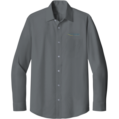 Wrinkle-Free Stretch Pinpoint Spread Collar Shirt