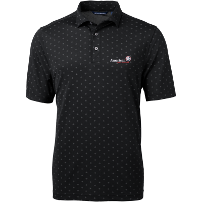 Virtue Recycled Tile Print Featherlight Pique Mens Polo