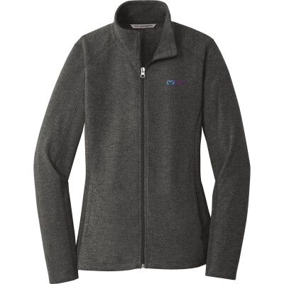 Women's Heather Microfleece Full-Zip Jacket - Printed