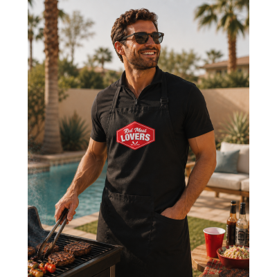 RED MEAT LOVERS Full-Length Two-Pocket Bib Apron