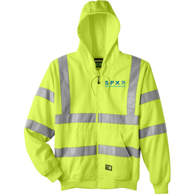 Men's Berne Hi-Vis Class 3 Lined Hooded Sweatshirt