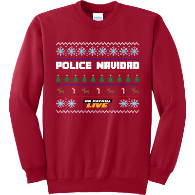 On Patrol: Live Police Navidad Santa Clause Hat Fleece Sweatshirt