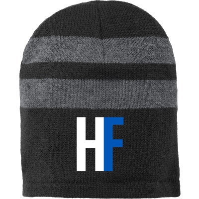 Fleece-Lined Striped Beanie Cap
