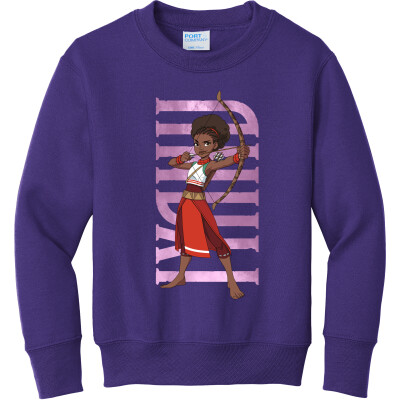 Iyanu Hero Pose Youth Fleece Crewneck