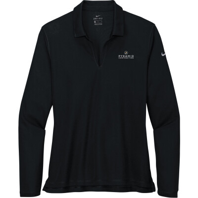 Nike Women's Dri-FIT Micro Pique 2.0 Long Sleeve Polo (EMB)