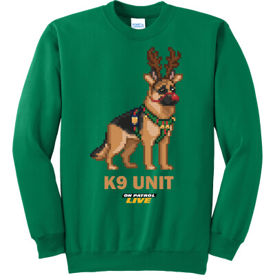 On Patrol: Live K9 Unit Fleece Holiday Sweatshirt