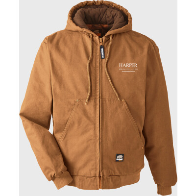 BERNE Unisex Highland Washed Cotton Duck Hooded Jacket (DTF)