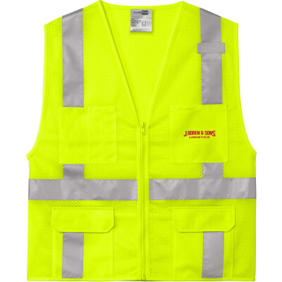 107 Class 2 Mesh Six-Pocket Zippered Vest