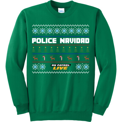 On Patrol: Live Police Navidad Santa Clause Hat Fleece Sweatshirt
