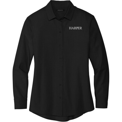 MERCER+METTLE Women's Stretch Crepe 3/4 Sleeve Blouse (EMB)