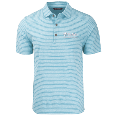 Forge Recycled Heather Stripe Four-Way Stretch Mens Polo