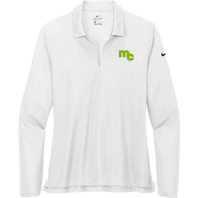 NIKE Women's Dri-FIT Micro Pique 2.0 Long Sleeve Polo - NKDC2105 (EMB)