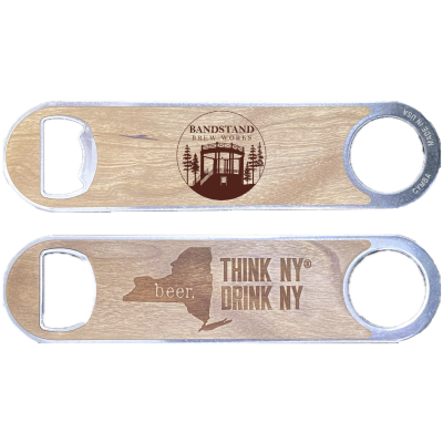 Bandstand Brew Works / Think NY Drink NY Cherry Wood Bottle Opener
