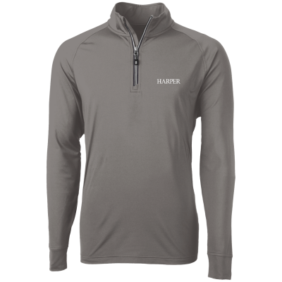 CUTTER & BUCK Men's Adapt Eco Knit Stretch Recycled Quarter Zip Pullover (EMB)