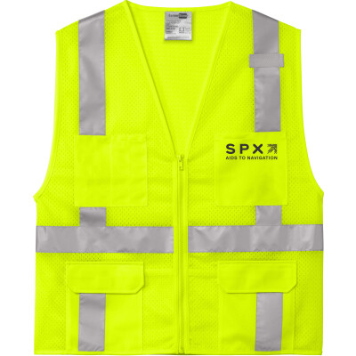 107 Class 2 Mesh Six-Pocket Zippered Vest