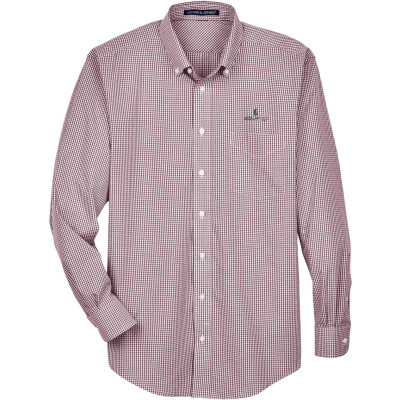 DEVON & JONES Men's Crown Collection Gingham Check Woven Dress Shirt - D640 (EMB)